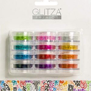 Knorrtoys GL7995 Glitza Fashion Set 12 x Glitter Powder Compact – Assorted Colours (Pack of 12)