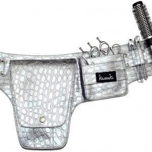 Kassaki Hairdressing Tool belt Bag Pouch in Silver Croc