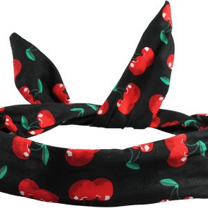 Black and Red Cherry Wire Headband