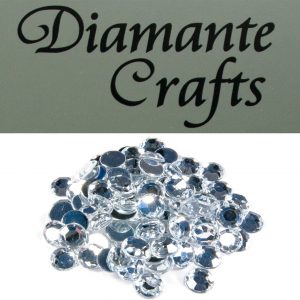 100 x 10mm Clear Round Diamante Loose Flat Back Rhinestone Gems created exclusively for Diamante Crafts