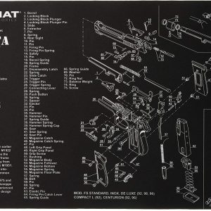 TekMat 11-Inch X 17-Inch Handgun Cleaning Mat with Beretta 92 Imprint, Black