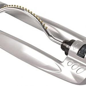 Rocky Mountain Goods Turbo Metal Oscillating Sprinkler – Aluminum Frame Sprinkler with Solid Brass Jets – Covers up to 3,600 Ft – Built in Flow Control – Includes Spray Jet Cleaning Needle