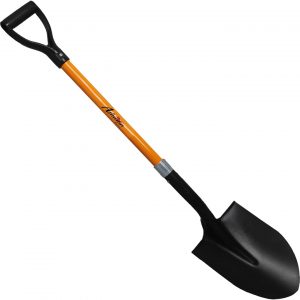 Ashman Round Shovel – The Round Shovel has a D Handle Grip with 41 Inches Long Shaft with a Durable Handle – Heavy Duty Blade Weighing 2.2 pounds – Orange Shovel with a Solid Build