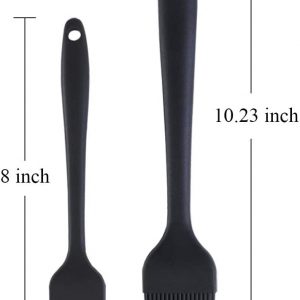MIFASOO 2 Pack Heat Resistant Silicone Basting Brush,Black Long Handle Pastry Brush for Grilling, Baking, BBQ and Cooking