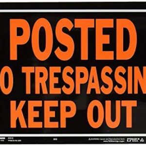 Hy-Ko Aluminum Sign,No Trespassing Property Sign (Pack of 12) (New Version-Upgrade(Orange))