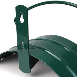 Deluxe Wall Mount Garden Hose Hanger Duty Metal Hose Holder Easily Holds 125 3/4’’ Hose Solid Steel Extra Bracing Forest Green