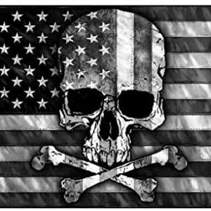 Lordzables Black and White American Flag with Skull & Crossbones 3′ x 5′ Flag