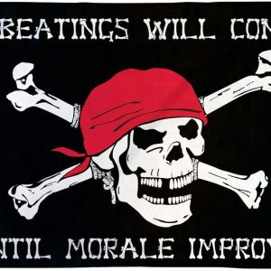 Home and Holiday Flags Pirate Flag 3×5 Beatings Will Continue Until Morale Improves Jolly Roger Ship