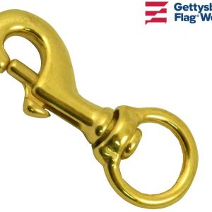 Four (4) Standard 3″ Bronze Brass Flagpole Snap Clips to Attach Flag to Halyard Rope – 3″ with Swivel Eyelet, Durable Brass Construction – Qty 4