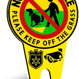 BesLife – Double Sided Sign – No Pooping Dog Signs For Yard – Please Keep Off The Grass Sign – Dont Poop in My Yard Sign with Stake – No Pooping Dog Sign – Dog Signs for Yard