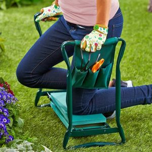 GetSet2Save Garden Kneeler Seat – Weeding and Gardening Stool with Kneeling Pad, Caddy