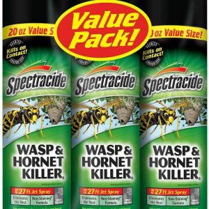 Spectracide Wasp and Hornet Killer, 20 oz Aerosol, up to 27 Ft Jet Spray (Pack of 3)