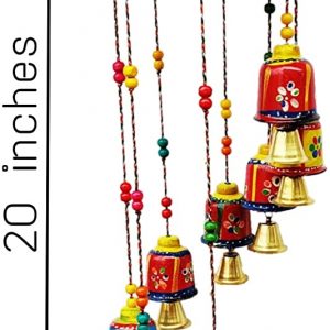 JH Gallery Handcrafted Rajasthani Wind Bell for Garden/Patio Deco/Wall Hanging/Home Décor/Home Furnishing/Diwali Gift/Corporate Gift Outdoor Sympathy Wind Chimes Gift Keepsake (Bells)(Pack of 1)