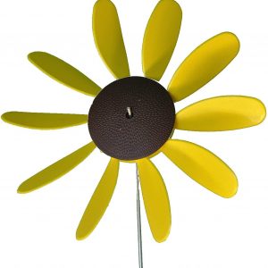 Beloit Plastics 12” Diameter Sunflowers/Daisy (6 Pack) – 24” Tall Pinwheel and Wind Spinner for Garden, Lawn, or Patio – Flower Vibrations may Irritate Moles – Front or Back Yard Decoration – USA Made