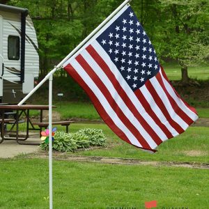 Portable Flag Pole – Premium Flagpole for Camping, The Beach, Tailgating, Includes 3×5 American Flag, Made of High Grade PVC