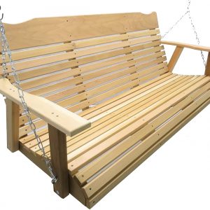 Kilmer Creek 5 Foot Natural Cedar Porch Swing, Amish Crafted, Includes Chain & Springs