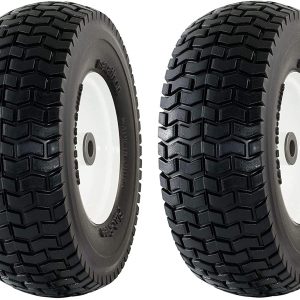 Marathon 30326 13×5.00-6″ Flat Free Lawnmower Tire on Wheel 3″ Hub, 3/4″ Bushings (Pack of 2)