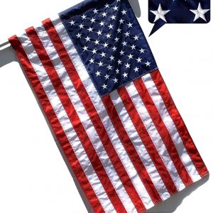 US Flag Factory – 2×3 FT U.S. American Flag (Pole Sleeve) (Embroidered Stars, Sewn Stripes) Outdoor SolarMax Nylon, UV Fading Resistant – Made in America