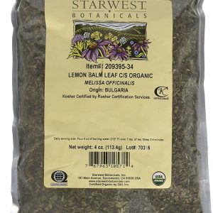Lemon Balm Leaf Cut & Sifted Organic – Melissa officinalis, 4 Oz