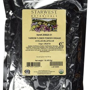 Organic Yarrow Flower Powder, 1 lb (453 g)