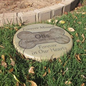 Personalized Pet Memorial Step Stone 11″ Diameter Forever Missed Forever in Our Hearts