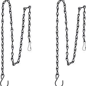2 Pack 35 Inch Hanging Chain for Bird Feeders, Planters, Lanterns and Ornaments (Black)